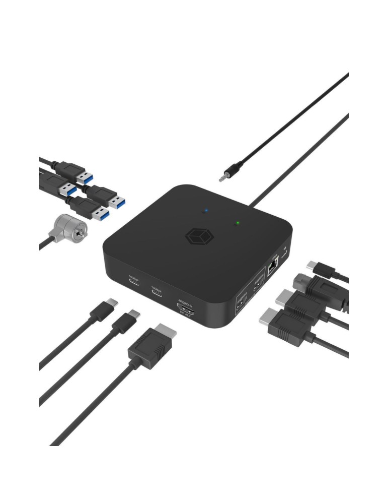 Icy Box USB Type-C zu 3x HDMI 2.0 LAN 4x USB 3.2 Gen 1 2x USB 3.2 Gen 2