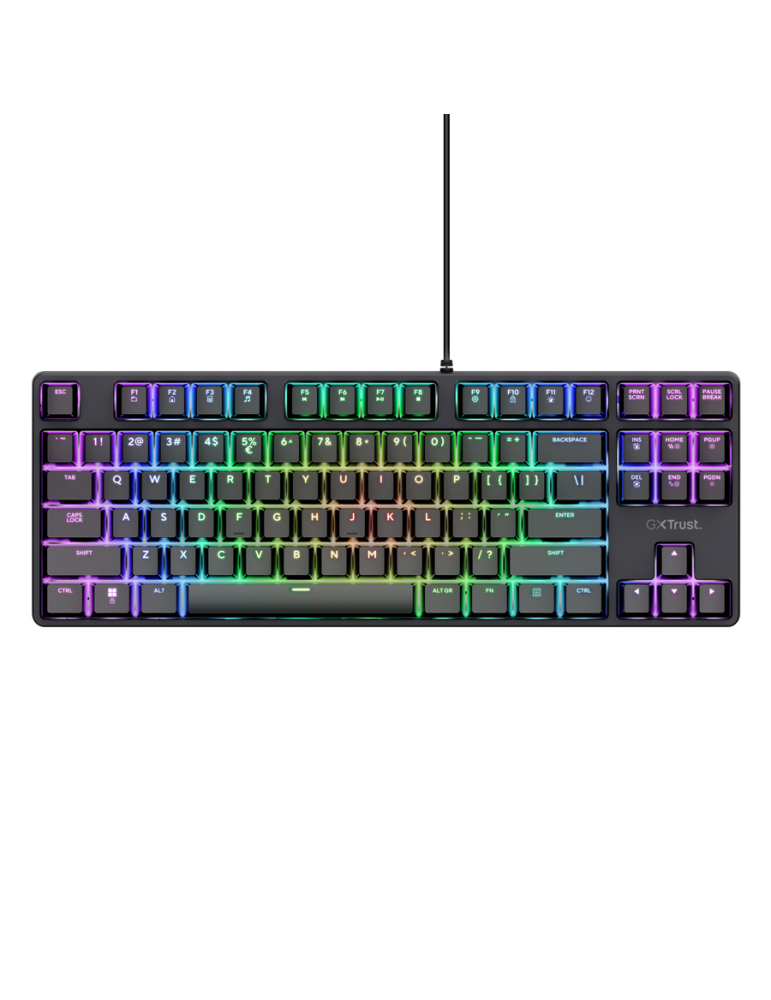 TAS Trust Gaming GXT864 CADA TKL Gaming Tastatur Kompakte mechanische TKL-Gaming-Tastatur mit vollständig anpassbarer RGB-Beleuc