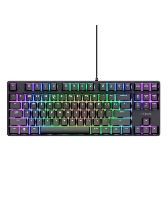 TAS Trust Gaming GXT864 CADA TKL Gaming Tastatur Kompakte mechanische TKL-Gaming-Tastatur mit vollständig anpassbarer RGB-Beleuc