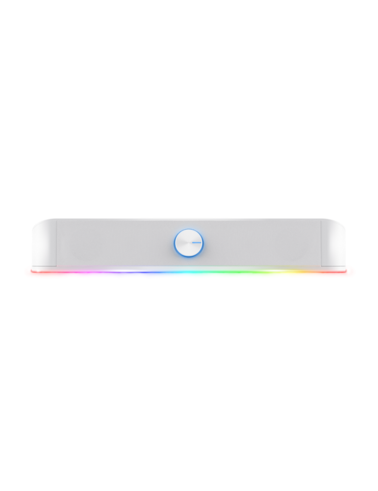Trust Gaming GXT619W THORNE RGB Soundbar weiß Stereo-Soundbar mit RGB-Beleuchtung und platzsparendem Design