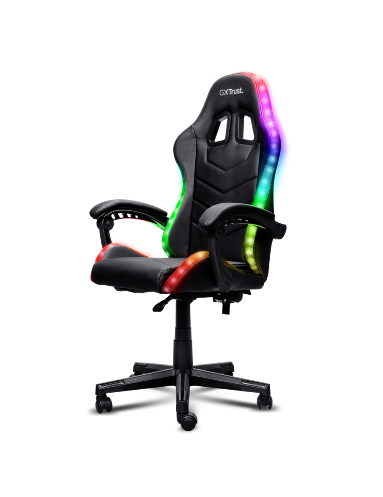 Trust Gaming GXT704 RONIQ RGB Gaming Stuhl Bequemer, einstellbarer Gaming-Stuhl mit RGB-Beleuchtung