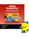 Adobe Acrobat Pro |1 Jahr | PC/Mac inkl. Norton 360 Deluxe | 12 Monate | 5 Geräte