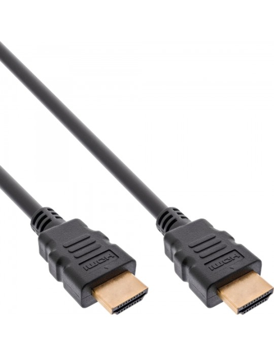 InLine® Zertifiziertes HDMI Kabel, Ultra High Speed HDMI 8K4K, Stecker / Stecker, schwarz / gold, 1m