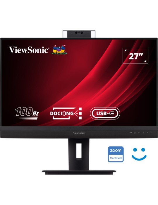 ViewSonic VG2757V-2K LED Office Monitor 68,58 cm (27 Zoll) Inkl. Kamera mit integriertem Zoom, Mikrofon und 2x 5W Lautsprechern,