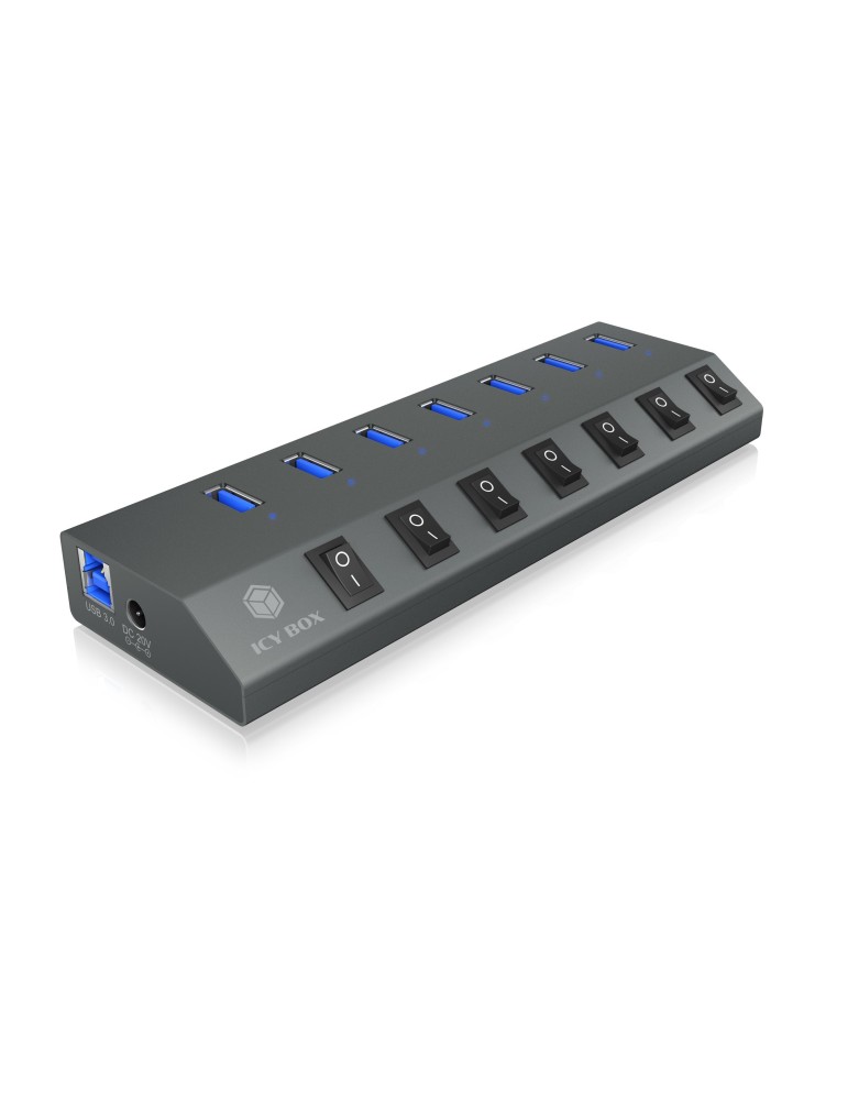 ICY BOX 7 Port Hub mit USB 3.0 Type-C und Type-A Anschluss und BC 1.2 unterstützung