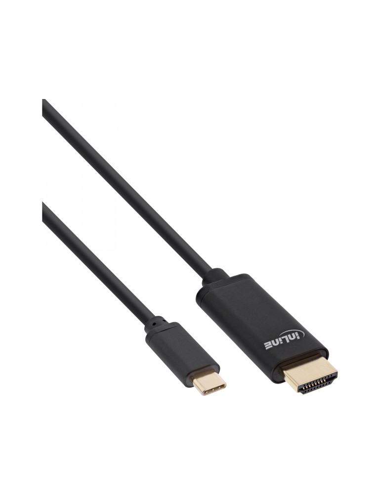 InLine® USB Display Kabel, USB Typ-C Stecker zu HDMI Stecker (DP Alt Mode), 4K2K, schwarz, 3m