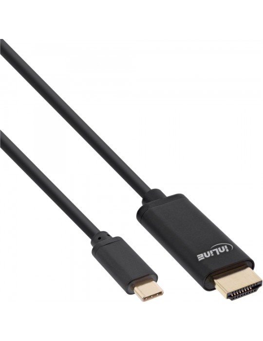 InLine® USB Display Kabel, USB Typ-C Stecker zu HDMI Stecker (DP Alt Mode), 4K2K, schwarz, 3m