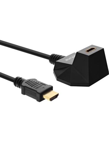 InLine® HDMI Verlängerung mit Standfuß HDMI-High Speed mit Ethernet, 4K2K, Stecker / Buchse, schwarz / gold, 3m