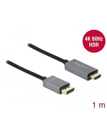 Delock Aktives DisplayPort 1.4 zu HDMI Kabel 4K, 60Hz (HDR), 1m