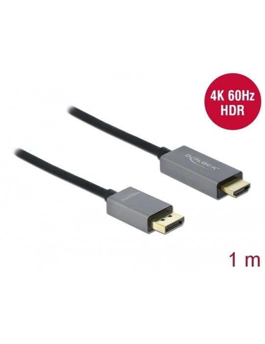 Delock Aktives DisplayPort 1.4 zu HDMI Kabel 4K, 60Hz (HDR), 1m