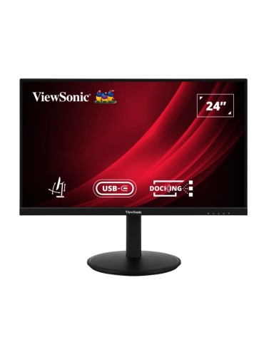 ViewSonic VG2409U-2 LED Office Monitor 60 cm (23,8 Zoll) Schwenk und höhenverstellbar mit USB-C Dockingstation, Full HD, 16:9, 4
