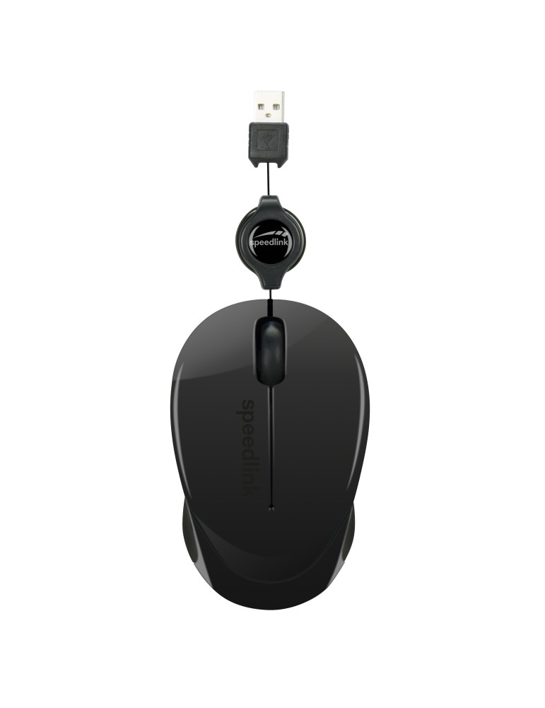 Speedlink BEENIE Mobile USB-Mouse, Justierbare Kabellänge, 3 geräuschlose Tasten, 1.200 dpi Auflösung