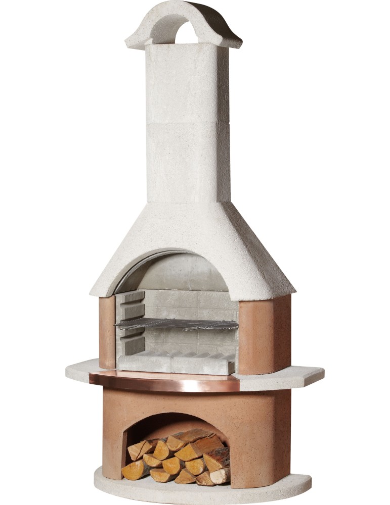 Gartengrillkamin Bologna – weiß‑terrakotta Grillkamin | ShopVola