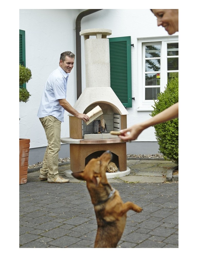 Gartengrillkamin San Remo weiß‑terra | ShopVola