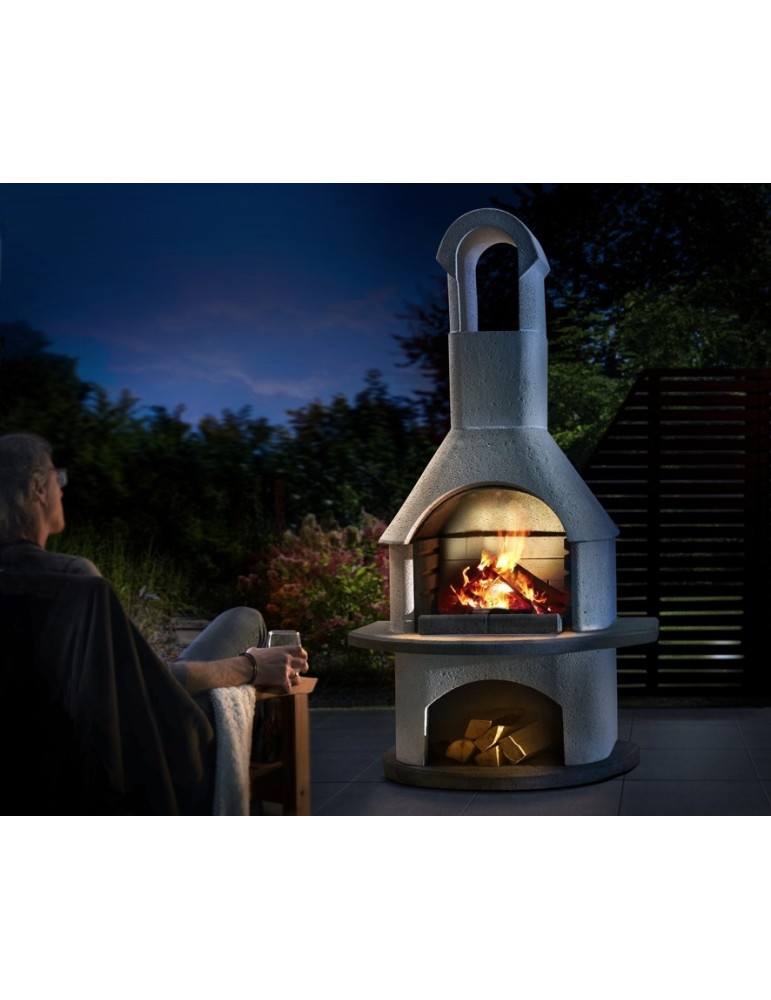 Gartengrillkamin Valenzia – weiß/anthrazit Grillkamin | ShopVola