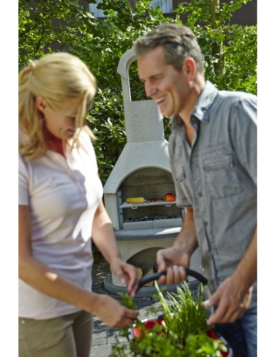 Gartengrillkamin Valenzia – weiß/anthrazit Grillkamin | ShopVola