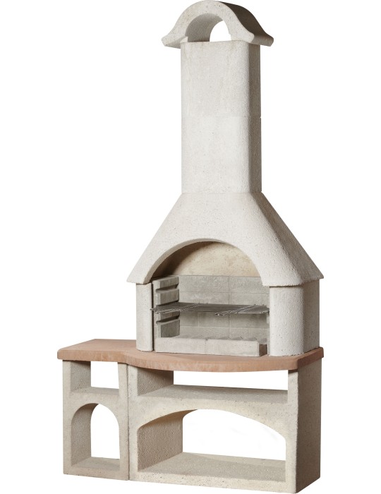 Gartengrillkamin Bozen – weiß‑terrakotta Grillkamin | ShopVola