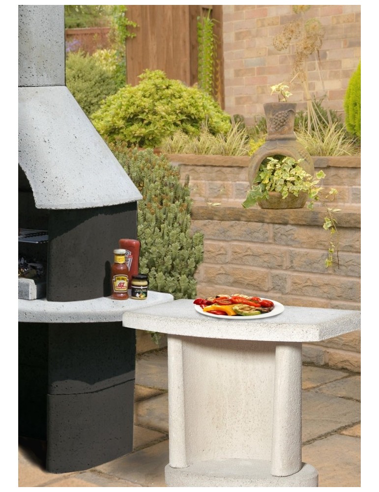 Beistelltisch Georgia weiß – Stahlbeton Outdoor Tisch | ShopVola