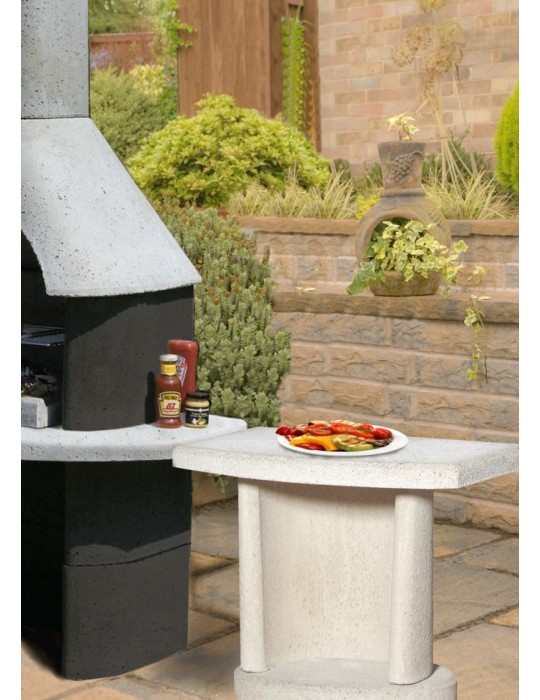 Beistelltisch Georgia weiß – Stahlbeton Outdoor Tisch | ShopVola