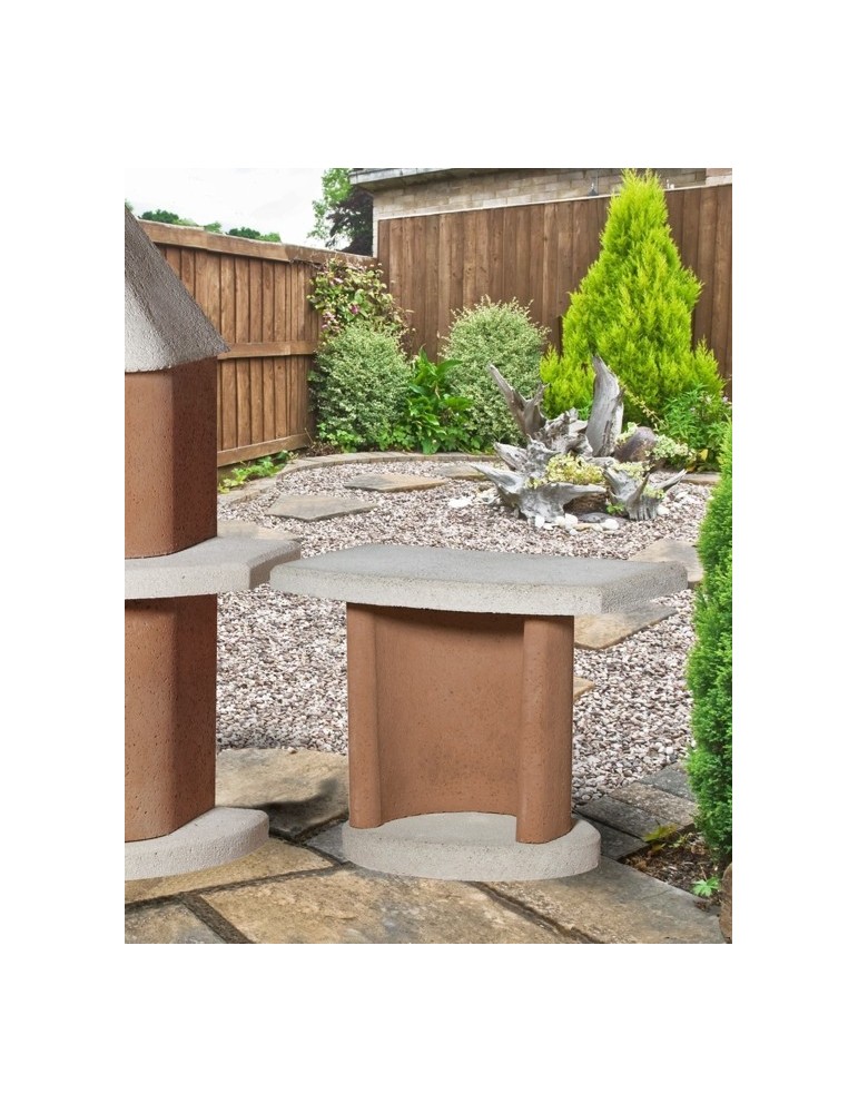 Beistelltisch Georgia terra‑weiß – Stahlbeton Outdoor Tisch | ShopVola