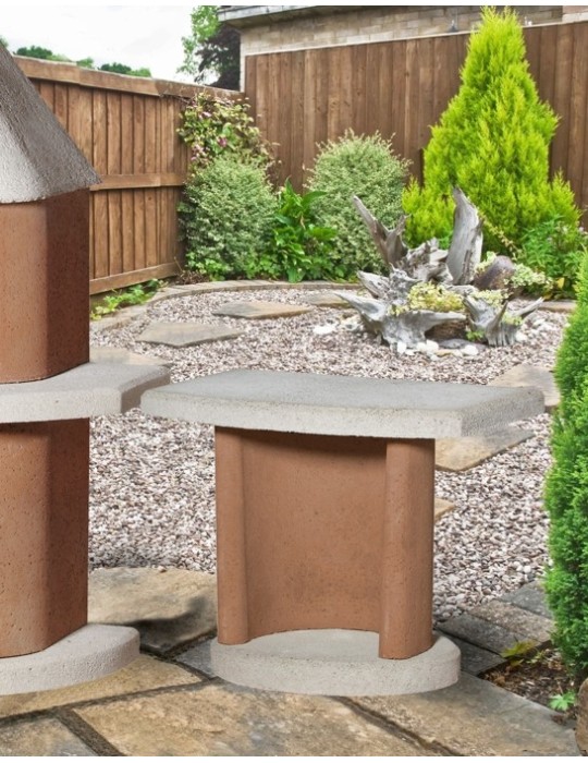 Beistelltisch Georgia terra‑weiß – Stahlbeton Outdoor Tisch | ShopVola