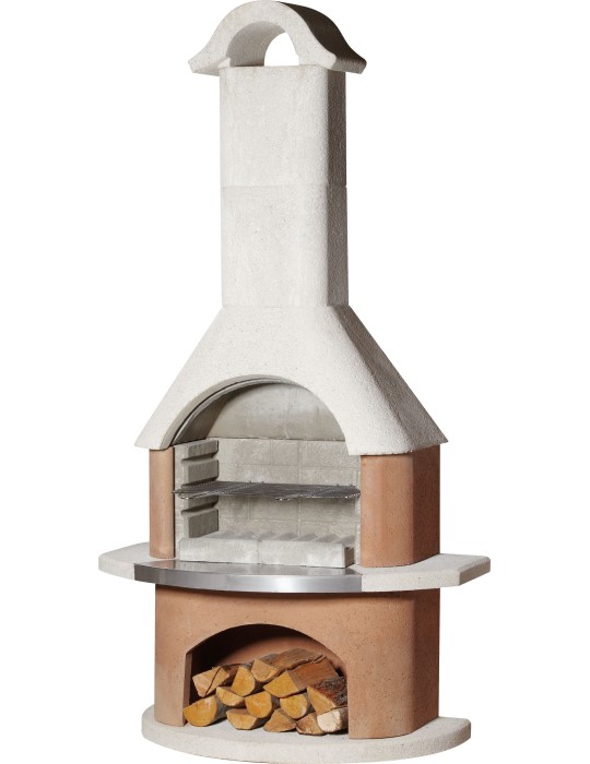 Gartengrillkamin Davos – weiß/anthrazit Grillkamin | ShopVola