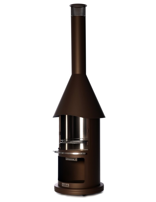 Edelstahlgrill Auckland braun metallic – Gartengrillkamin | ShopVola