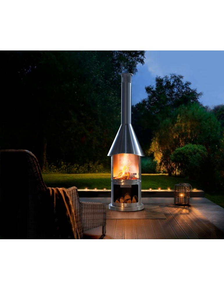 Edelstahlgrill Auckland gebürstet – Gartengrillkamin | ShopVola