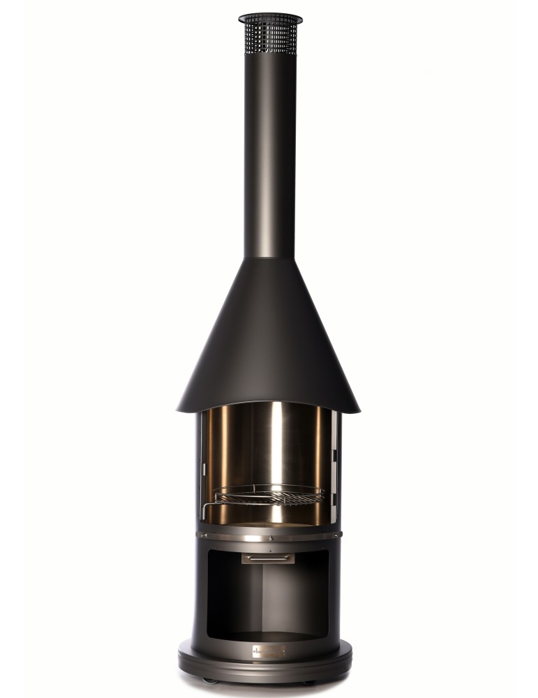 Edelstahlgrill Auckland dunkelgrau – Gartengrillkamin | ShopVola