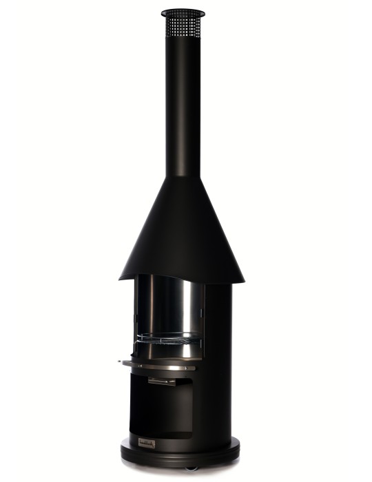 Edelstahlgrill Auckland schwarz – Gartengrillkamin | ShopVola