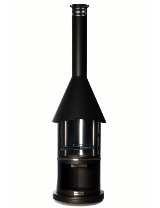 Edelstahlgrill Auckland schwarz – Gartengrillkamin | ShopVola