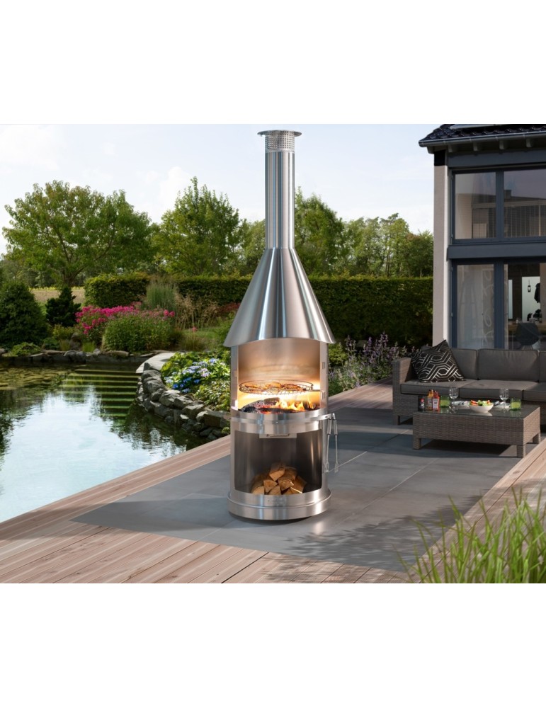 Kamin Sydney Edelstahl – Gartengrillkamin aus Edelstahl | ShopVola