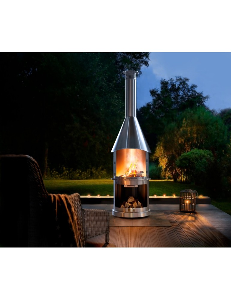 Kamin Sydney Edelstahl – Gartengrillkamin aus Edelstahl | ShopVola
