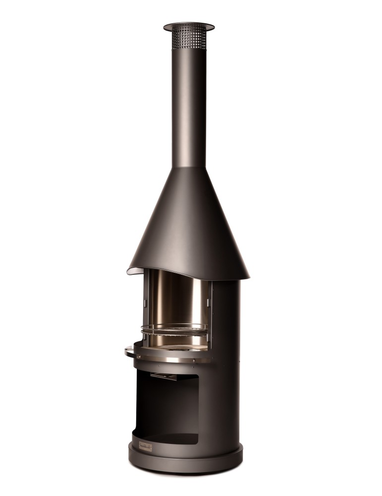 Kamin Sydney dunkelgrau – Gartengrillkamin aus Edelstahl | ShopVola