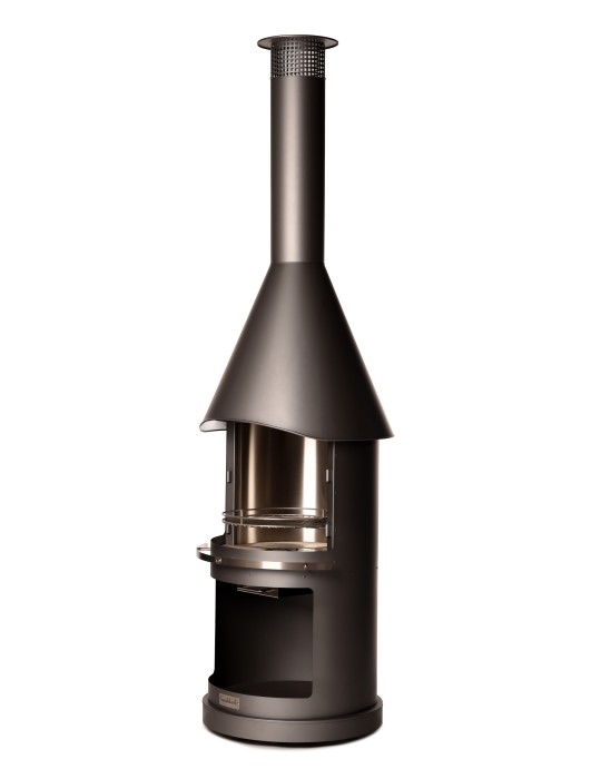 Kamin Sydney dunkelgrau – Gartengrillkamin aus Edelstahl | ShopVola
