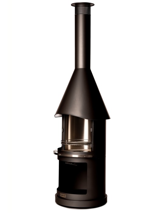 Kamin Sydney schwarz – Gartengrillkamin aus Edelstahl | ShopVola