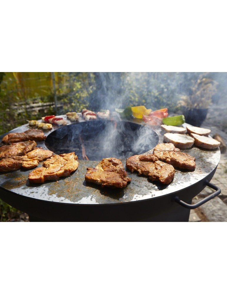 Grillsäule Sioux 80 cm schwarz – Plancha‑Feuerstelle | ShopVola