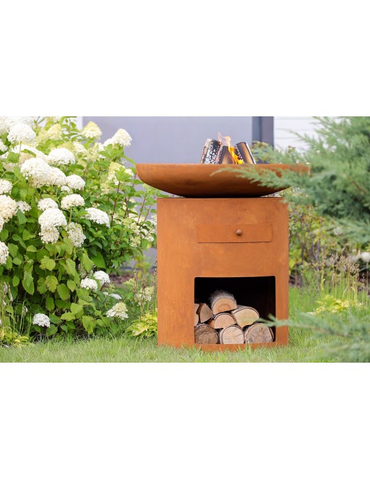 Grillsäule Sioux 80 cm rostoptik – Feuerstelle | ShopVola