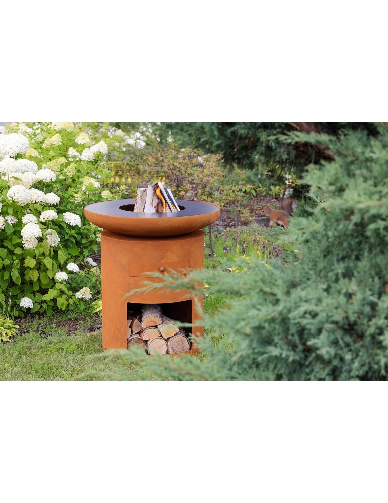 Grillsäule Sioux 80 cm rostoptik – Feuerstelle | ShopVola