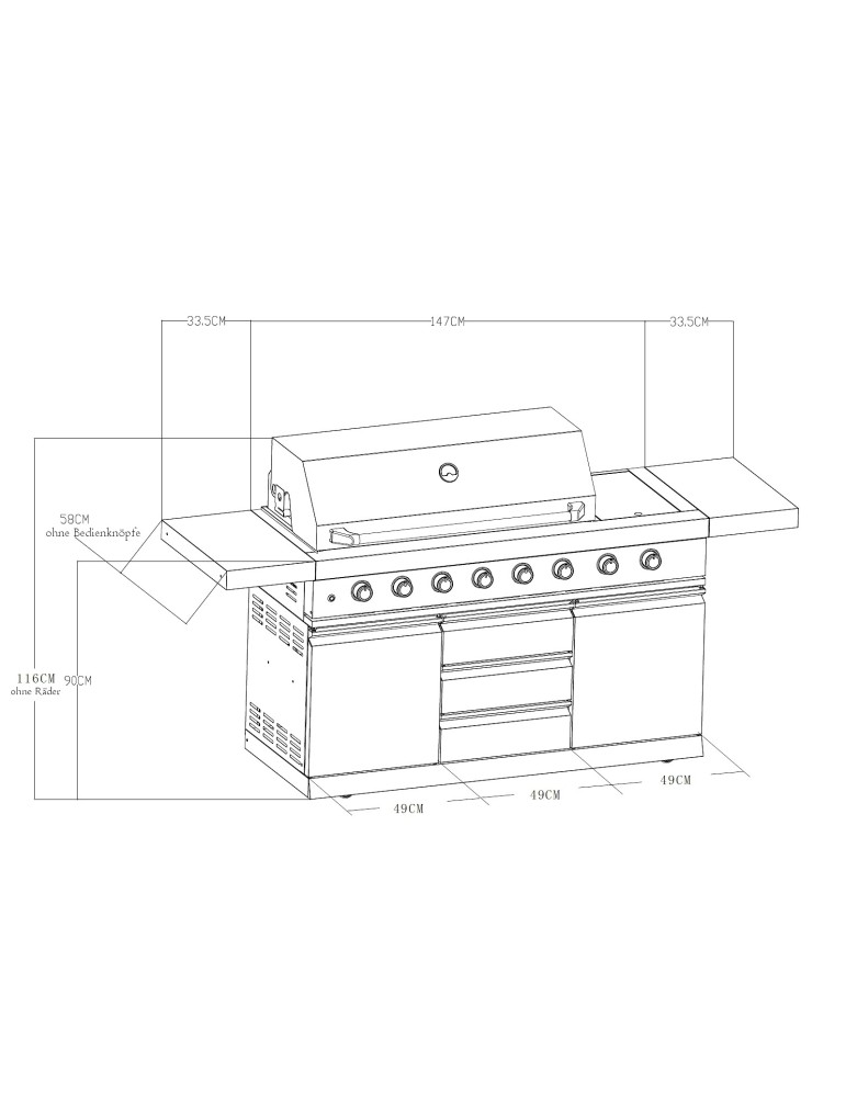 Outdoorküche Bristol – Edelstahl Outdoor‑Küche mit Grill | ShopVola