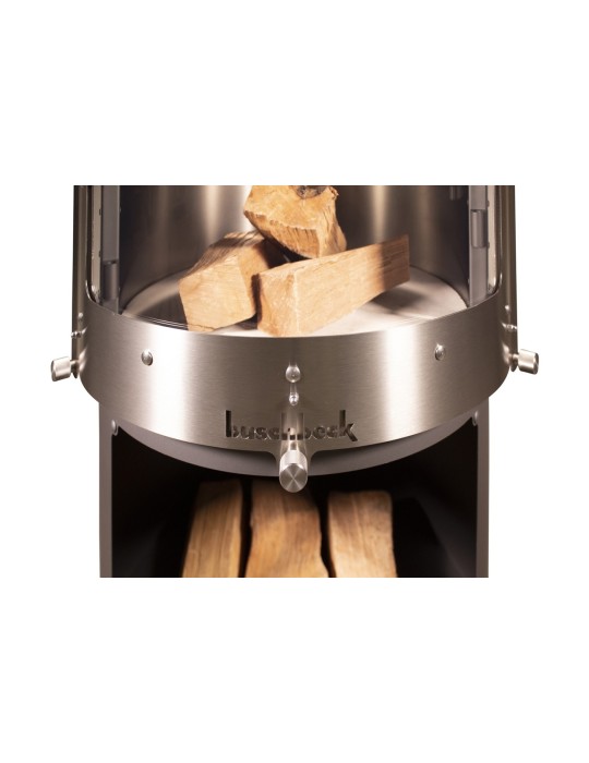 Kamin Melbourne braun – Edelstahl Grillkamin mit Schiebetür | ShopVola