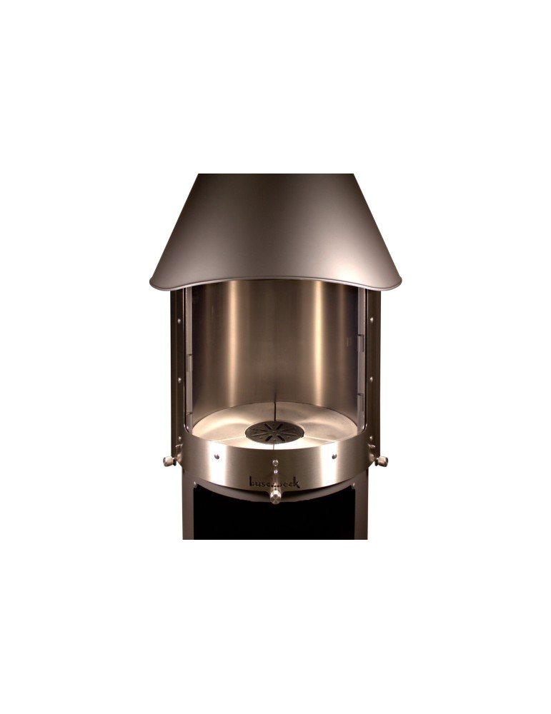 Kamin Melbourne braun – Edelstahl Grillkamin mit Schiebetür | ShopVola