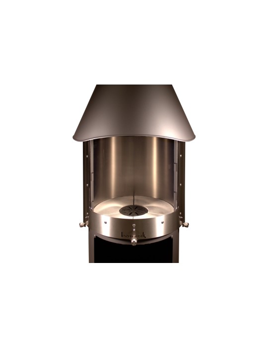 Kamin Melbourne braun – Edelstahl Grillkamin mit Schiebetür | ShopVola