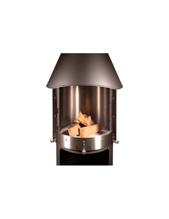 Kamin Melbourne braun – Edelstahl Grillkamin mit Schiebetür | ShopVola