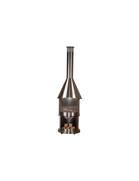 Kamin Melbourne – Edelstahl Grillkamin mit Schiebetür | ShopVola