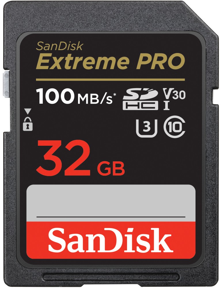 SanDisk Extreme PRO 32GB SDHC Speicherkarte, 100MB/s & 90MB/s Lese/Schreibgeschwindigkeit, UHS-I, Class 10, U3, V3