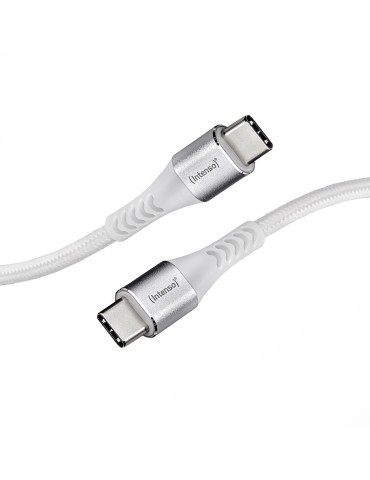 Intenso USB-Kabel C315C Nylon 1,5m weiß, USB-C Anschluss - unterstützt Schnelladen (PD) bis 60W