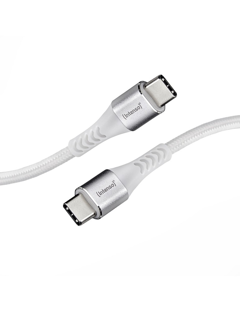Intenso USB-Kabel C315C Nylon 1,5m weiß, USB-C Anschluss - unterstützt Schnelladen (PD) bis 60W