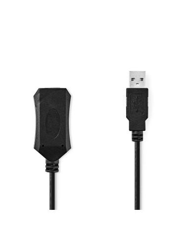 Nedis USB-Verlängerungskabel 10m USB-A Stecker | USB-A Buchse 480 Mbps | 10.0 m | Rund | Vernickelt | PVC | Kupfer | Label