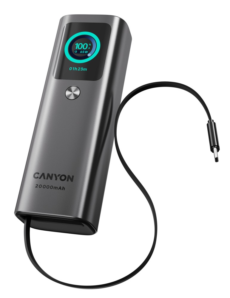Canyon OnPower 265 Powerbank 20000mAh, 165W, Aluminium Dark grey